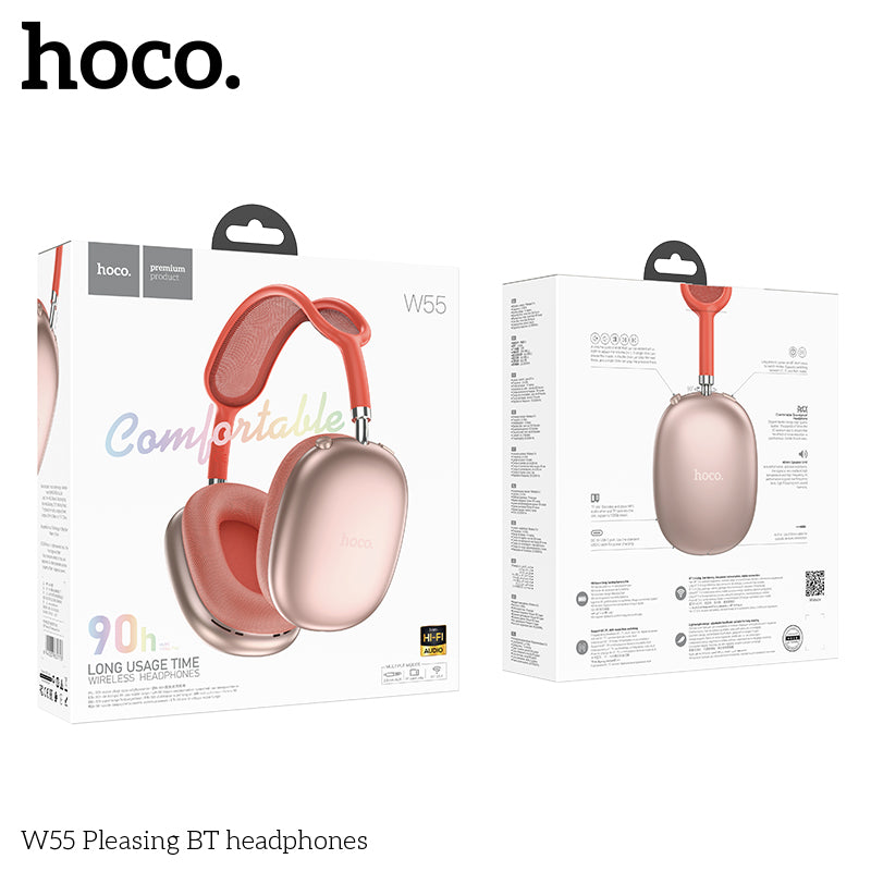 Hoco W55 Plus Happiness ANC noise reduction BT headphones - Silver