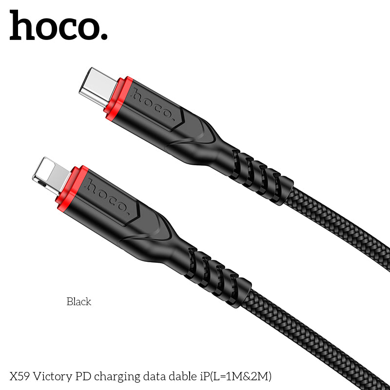 HOCO X59 Victory charging data cable iP(L=3M) Black