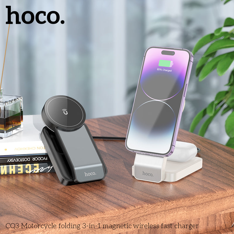CQ3 Folding 3-in-1 MSafe Wireless Charging for Phones and Apple Watch White