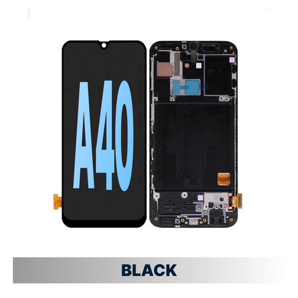 Samsung Galaxy A40/A405 TFT Screen with Frame - Black