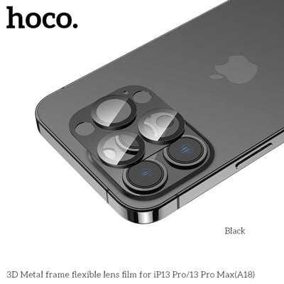 HOCO A18 3D Metal frame flexible lens film Protector for iP13Pro/13 Pro Max