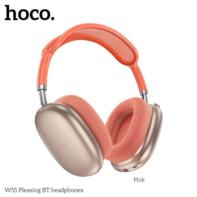 Hoco W55 Plus Happiness ANC noise reduction BT headphones - Silver