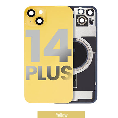 Iphone 14 Plus Back Glass With Camera Lens And Magnet And Adhesive  OEM - Yellow
