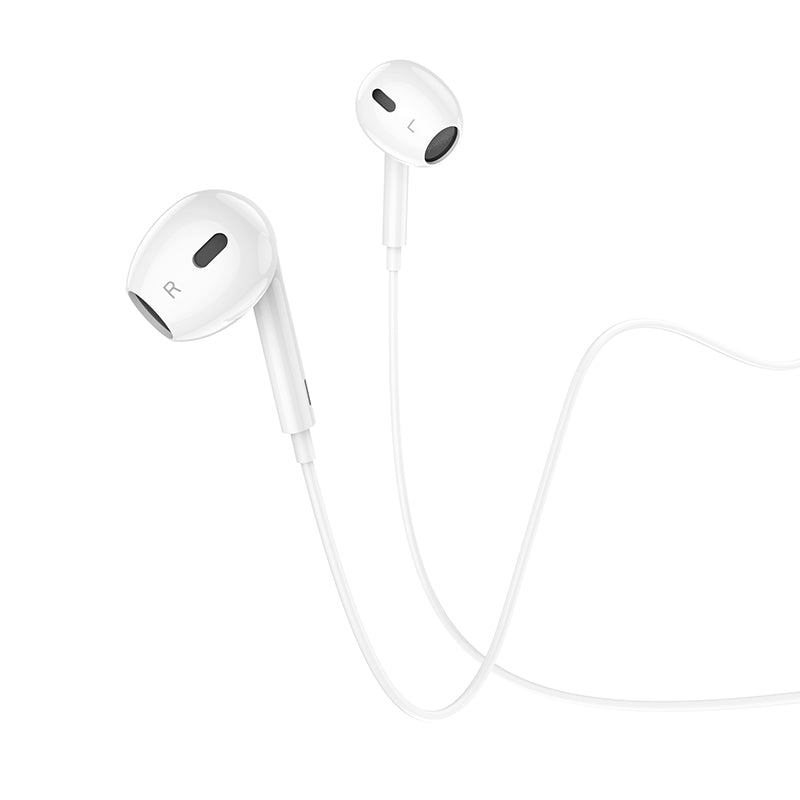 M1 Max crystal earphones for iP with mic - White