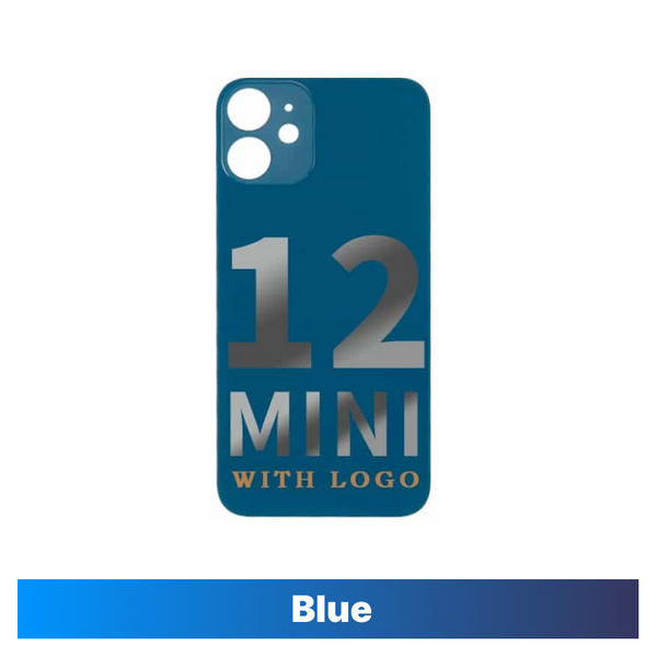 iPhone 12 Mini Compatible Back Glass - Blue (Big Hole)