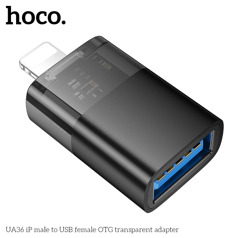 UA36 iP male to USB female OTG transparent adapter