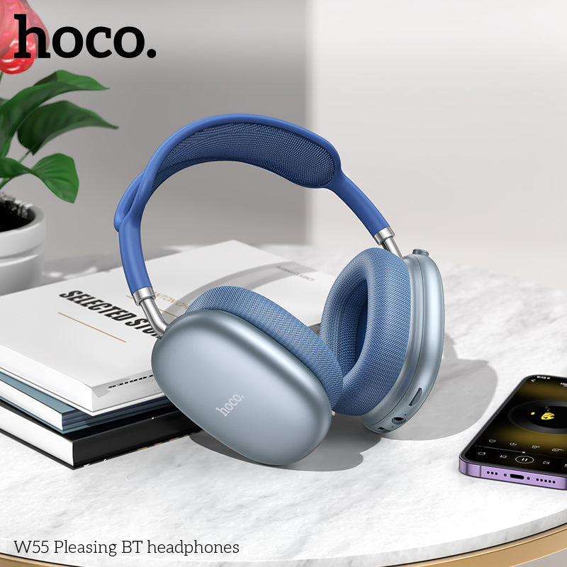 Hoco W55 Plus Happiness ANC noise reduction BT headphones - Silver