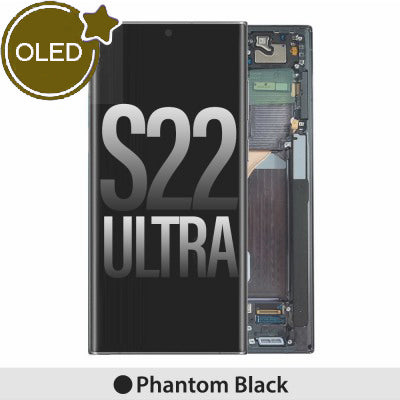 Samsung Galaxy S22 Ultra Compatible Amoled Assembly Soft Oled Aftermarket - Black
