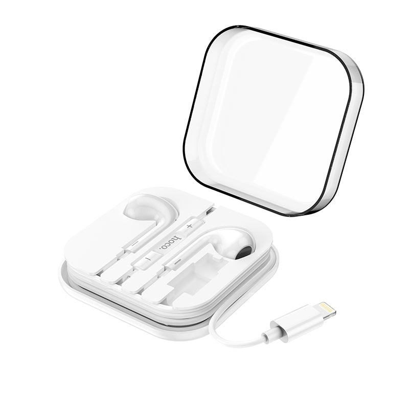 M1 Max crystal earphones for iP with mic - White