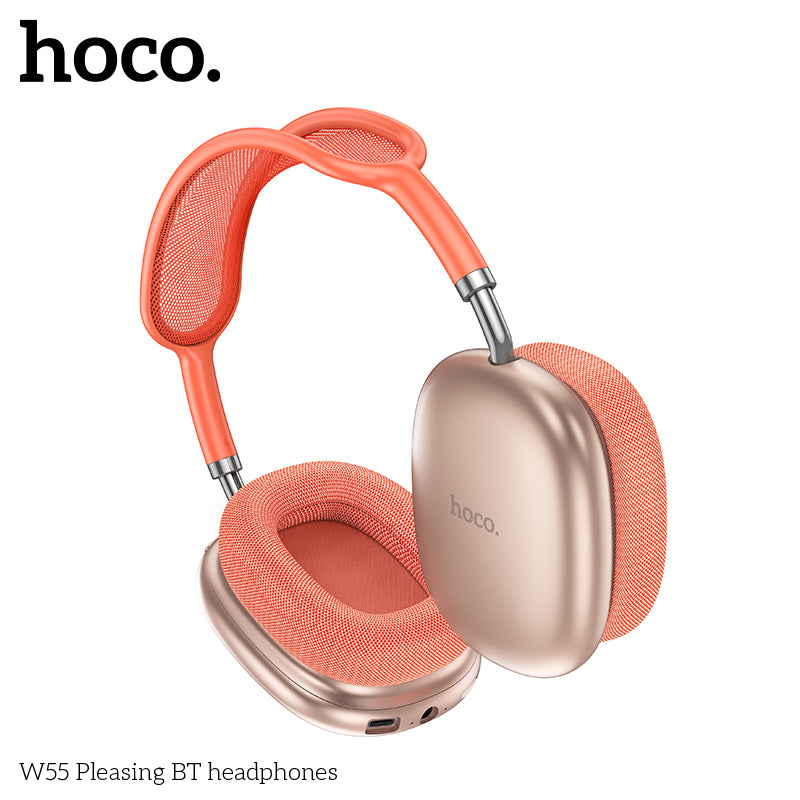 Hoco W55 Plus Happiness ANC noise reduction BT headphones - Silver