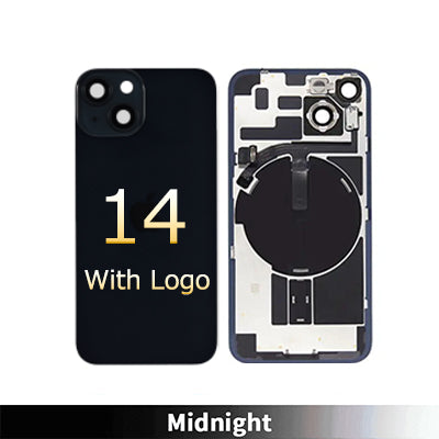 Iphone 14 Back Glass With Camera Lens + Magnet + Wireless Flex Charger And Adhesive OEM Midnight
