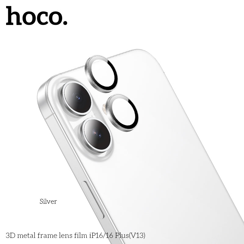 HOCO 3D metal frame lens film iP16/16 Plus(V13) - Black