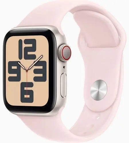 Apple Watch SE 2 2020 32GB CELLULAR 40MM ALUMUMIUM Case STARLIGHT With Pink Rubber Band - Very Good