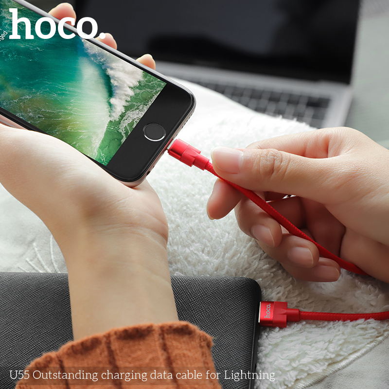U55 Outstanding charging data cable for iPhone Lightning - Red