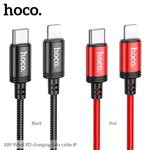 Hoco X89 Wind PD charging data cable iP Black