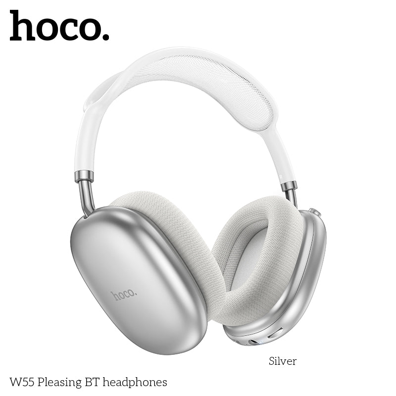 Hoco W55 Plus Happiness ANC noise reduction BT headphones - Silver