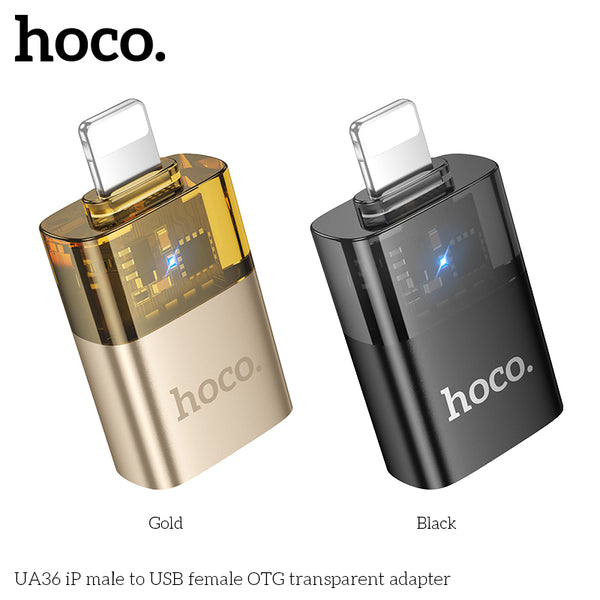 UA36 iP male to USB female OTG transparent adapter