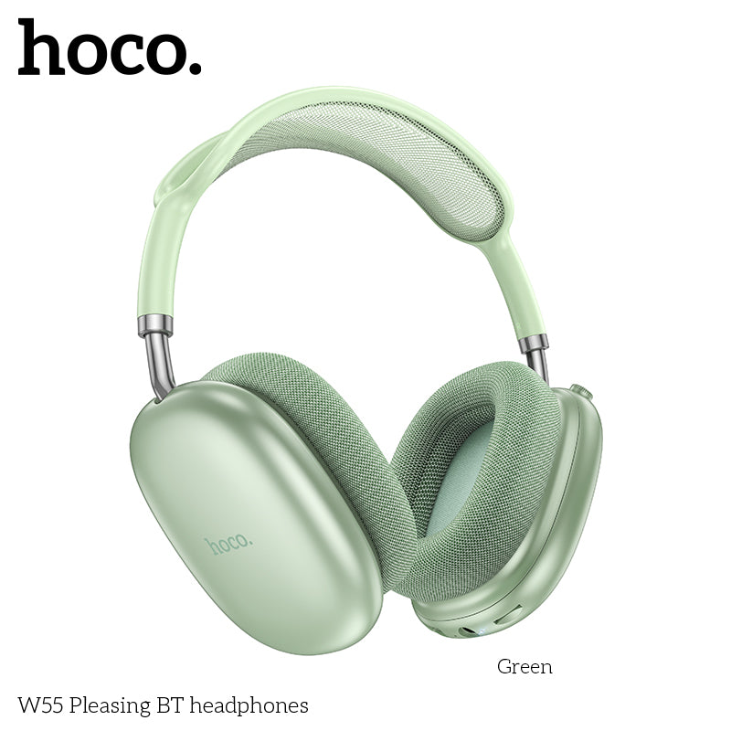 Hoco W55 Plus Happiness ANC noise reduction BT headphones - Silver