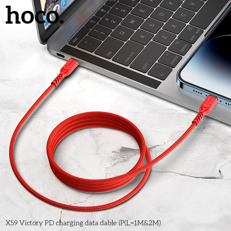 50% credit back - HOCO X59 Victory PD charging data cable iP(L=2M) Black