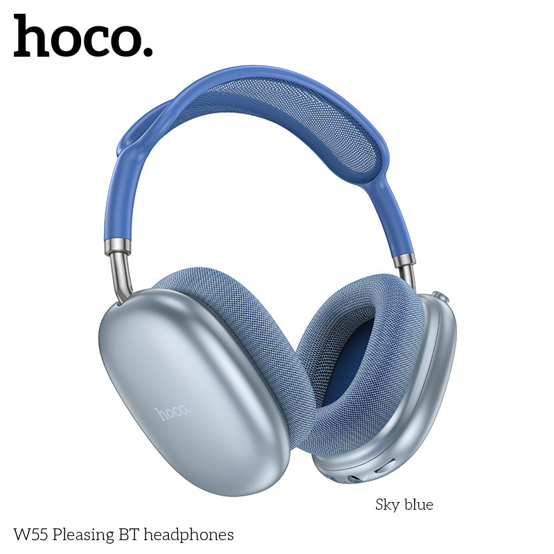Hoco W55 Plus Happiness ANC noise reduction BT headphones - Silver