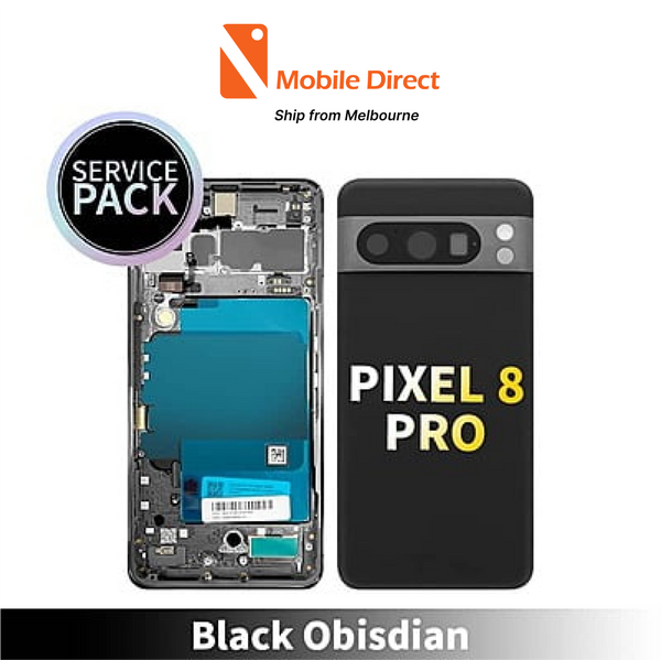 Google Pixel 8 Pro Compatible Back Housing [Service Pack] [Black Obisdian] G949-00693-01