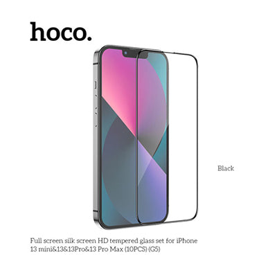 HOCO G5 Full Silk Screen HD Tempered Glass Screen Protector For iP13 Pro Max/14 Plus - 10 Pack