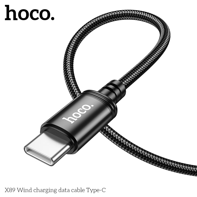 Hoco X89 Wind charging data cable Type-C - Black