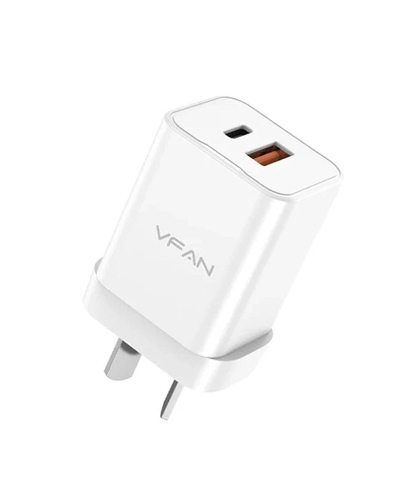 VFAN GaN 35W Dual Type-C & USB-A PD Ultra Fast Charger - AU8 wholesale mobile accessory