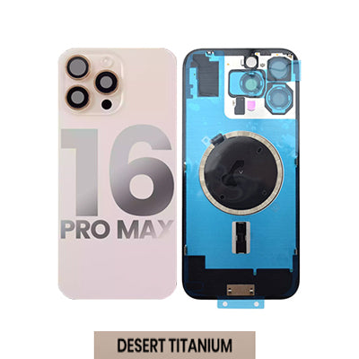 iPhone 16 Pro Max Compatible Back Glass With Camera Lens And Magnet And Adhesive OEM - Desert Titanium