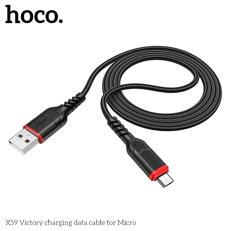 HOCO X59 Victory charging data cable for Micro Blue