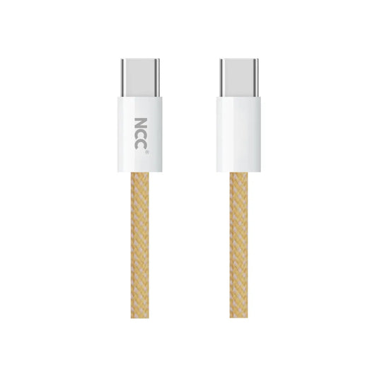 NCC D118CC Macaroon USB-C To USB-C 60W 1.2M Charging Cable - Yellow