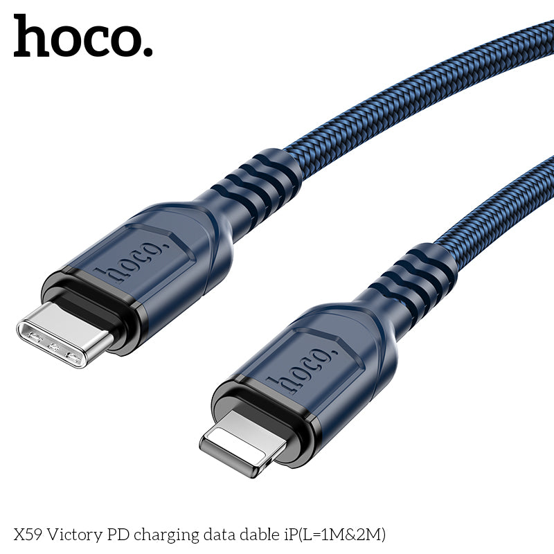50% credit back - HOCO X59 Victory PD charging data cable iP(L=2M) Black