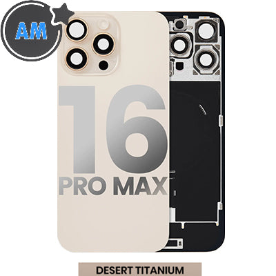 Iphone 16 Pro Max Back Glass With Camera Lens + Magnet + Wireless Flex Charger + Adhesive Aftermarket Desert Titanium