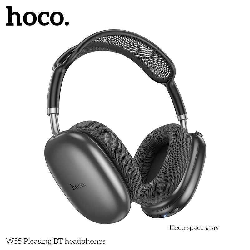 Hoco W55 Plus Happiness ANC noise reduction BT headphones - Silver