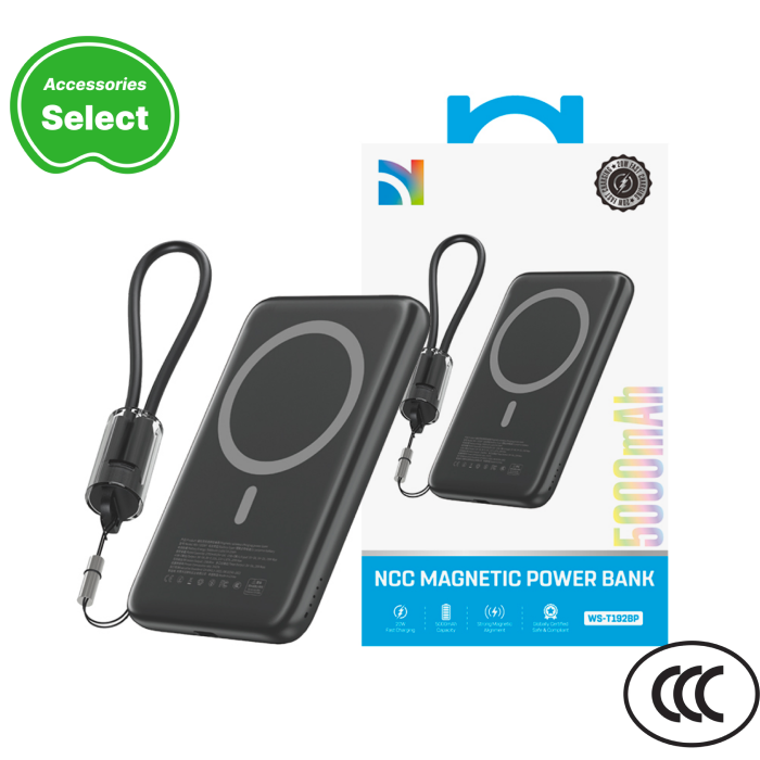 NCC Power Bank WS-T192BP 5000mAh 20W Magnetic Fast Charging wholesale mobile accessory