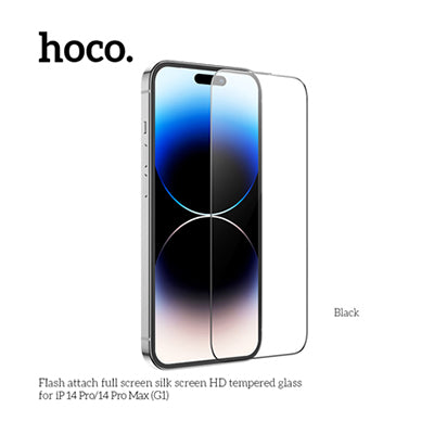 Flash attach full screen silk screen HD tempered glass Screen Protector  for  iP14Pro/ 15(G1)
