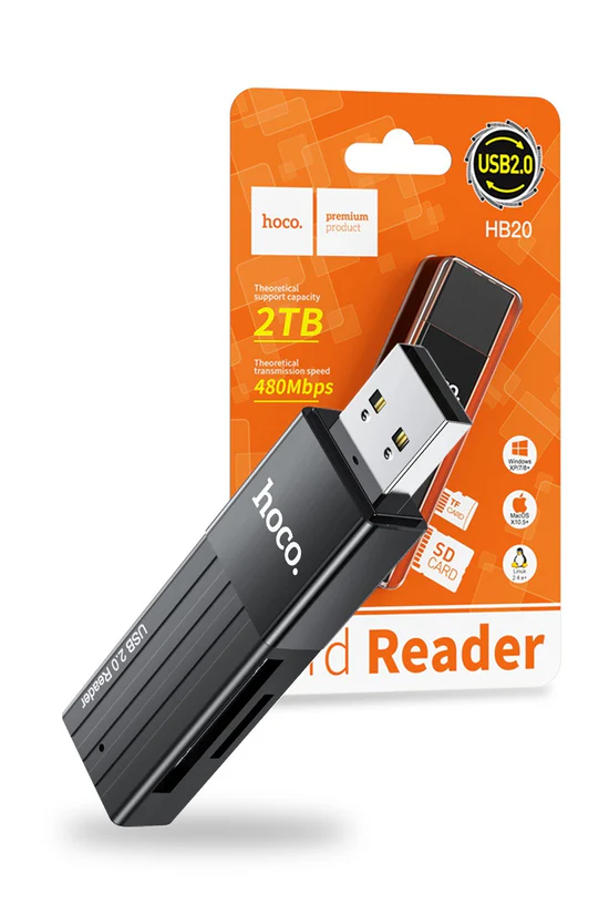 HOCO HB20 Mindful 2-in-1card reader(USB2.0)