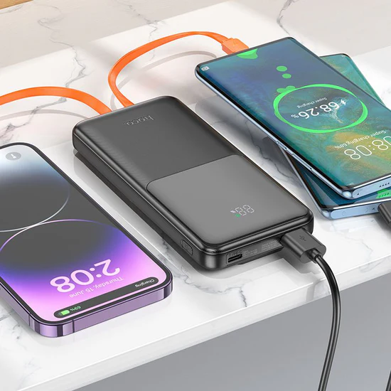 Hoco J119 Sharp charger 22.5W+PD20 fully compatible power bank with digital display and cable(10000mAh)
