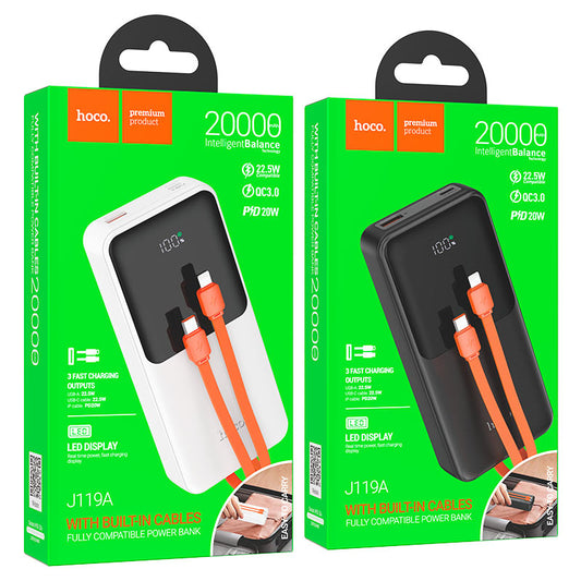 Hoco J119A Sharp charger 22.5W+PD20 fully Power Bank wholesale mobile accessory