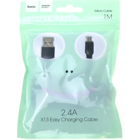 HOCO X13 Easy charged micro charging cable(L=1M) Black