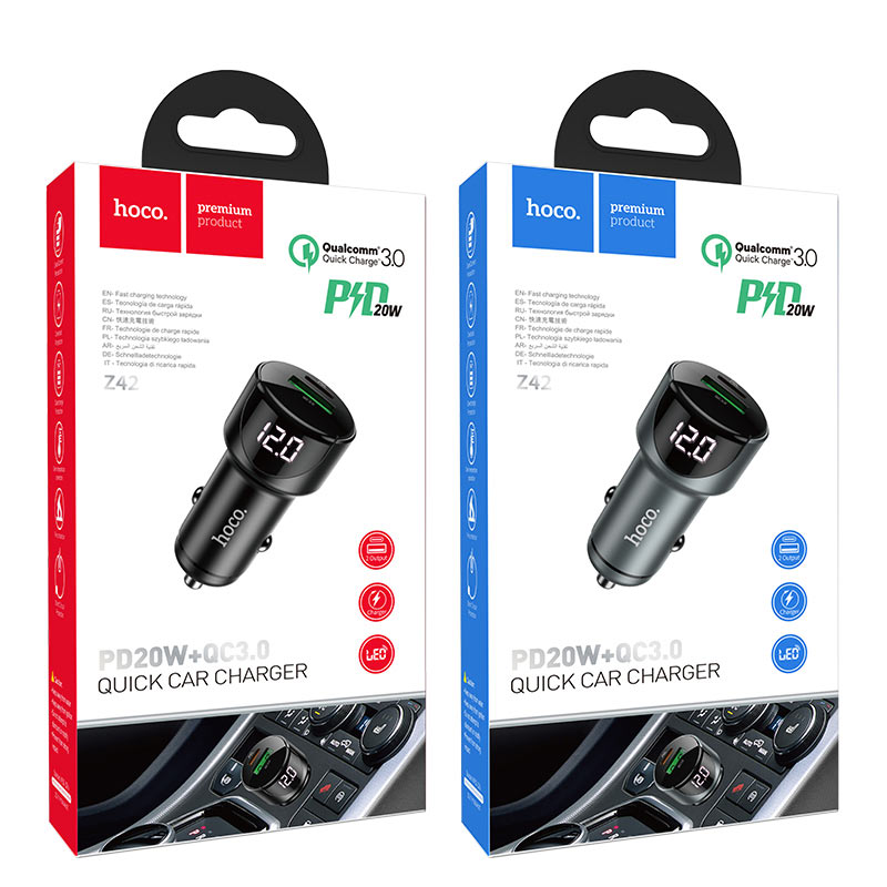 Z42 Light road dual port digital display PD20W+QC3.0 Charger wholesale mobile accessory
