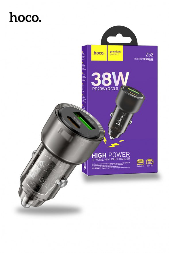HOCO Z52 Spacious PD38W(1C1A) car charger - Purple