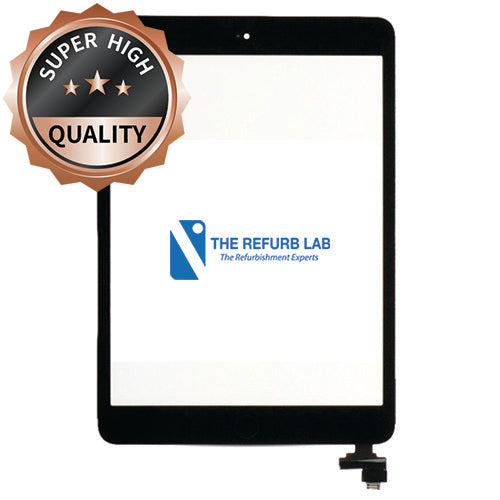 iPad Mini 1/2 Digitizer With Home Button Flex Black Oem - Black