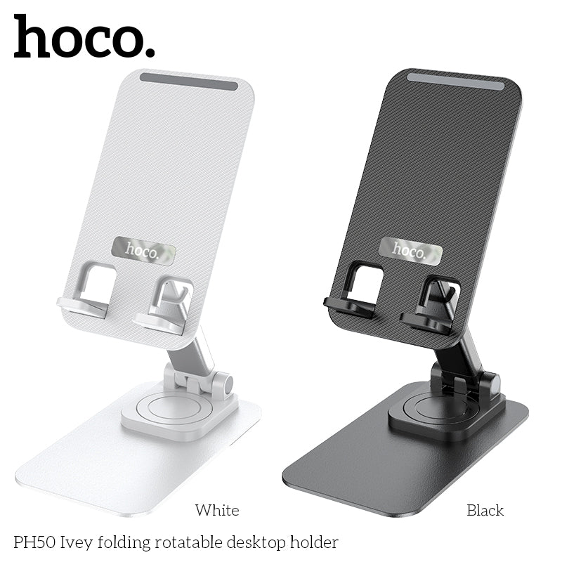 Hoco PH50 Ivey folding rotatable desktop holder - Black