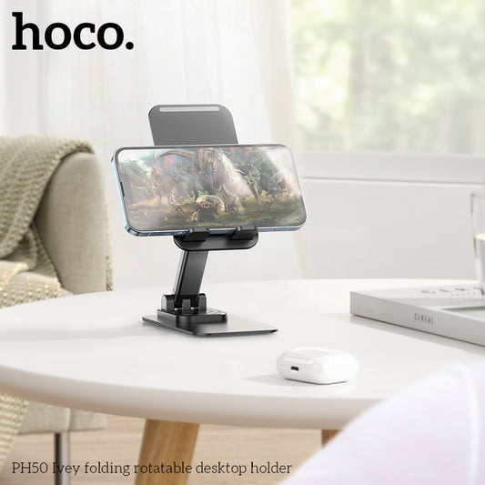 Hoco PH50 Ivey folding rotatable desktop holder - White