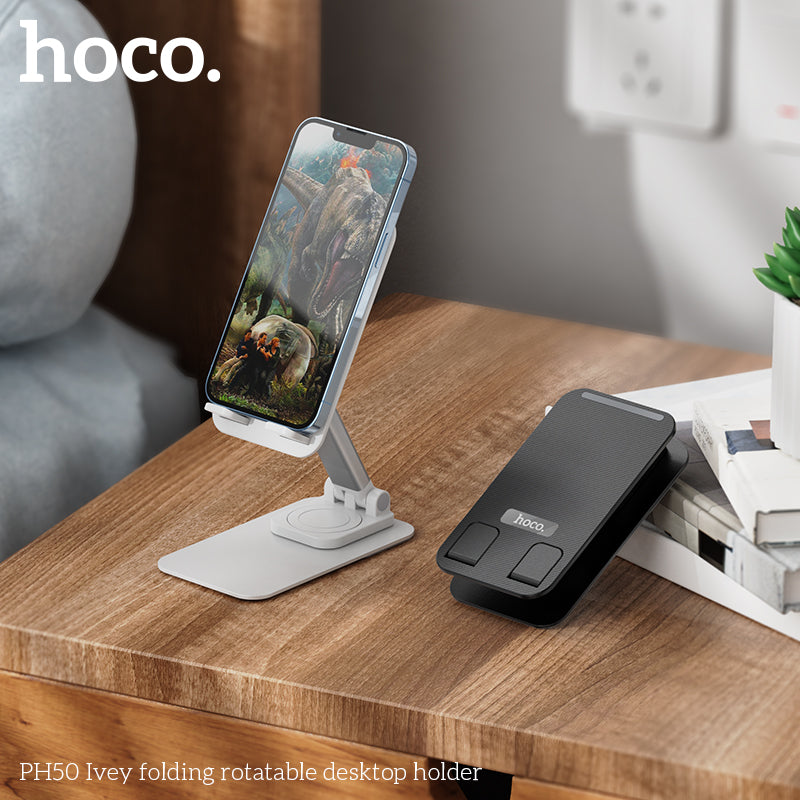 Hoco PH50 Ivey folding rotatable desktop holder - Black