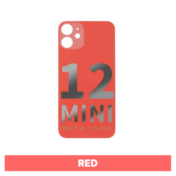 iPhone 12 Mini Compatible Back Glass - Red (Big Hole)