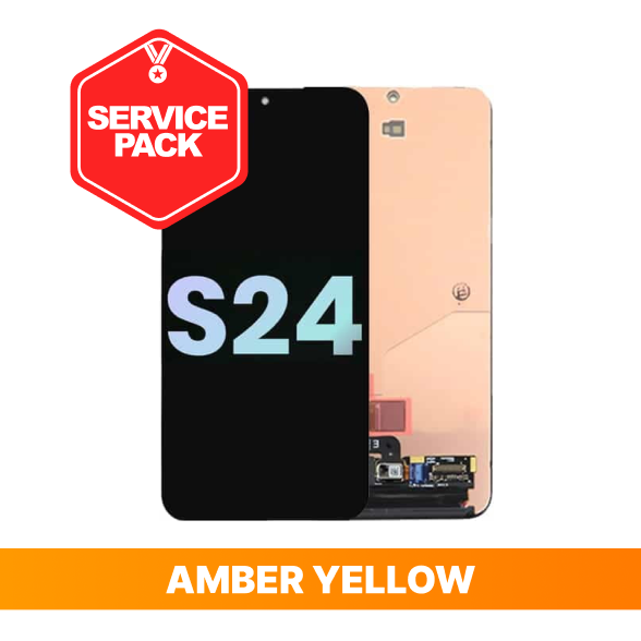 Samsung Galaxy S24 LCD Touch Digitizer [Service Pack] - Amber Yellow [Frame]