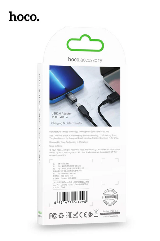 HOCO UA17 iP Male to Type-C female USB2.0 adapter