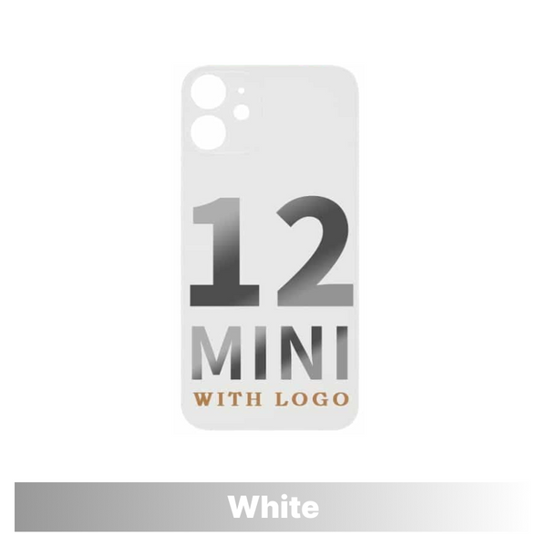 iPhone 12 Mini Compatible Back Glass - White (Big Hole)